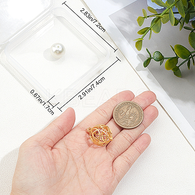 1Pc 925 Sterling Silver Empty Bead Cage Pendants STER-BBC0005-71MG-1