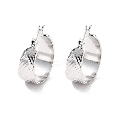 Non-Tarnish 304 Stainless Steel Thick Hoop Earrings for Women LS-EJEW-P198-04P-1