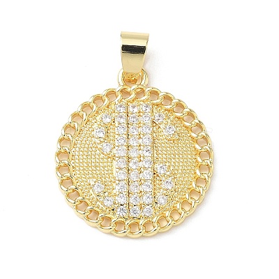 Micro Pave Clear Cubic Zirconia Pendants KK-L253-13G-02-1