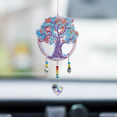 2 Sets 2 Style DIY Diamond Painting Wind Chime Kits DIY-SZ0007-54-1