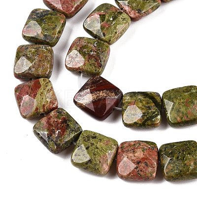 Natural Unakite Beads Strands G-T138-158-1