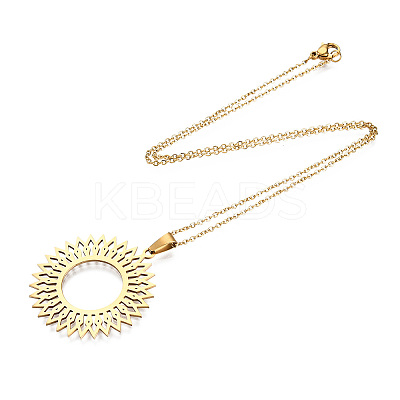 201 Stainless Steel Pendant Necklaces LS-NJEW-S105-JN622-45-2-1