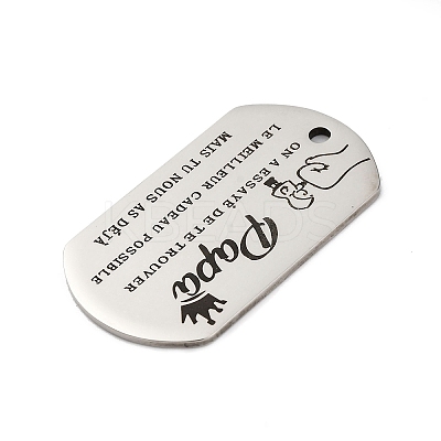 Anti-Tarnish 201 Stainless Steel Pendants STAS-R002-02P-08-1