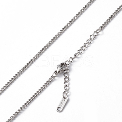 Non-Tarnish 304 Stainless Steel Curb Chain Necklace for Men Women NJEW-K245-015A-1