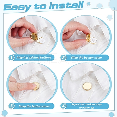 Flat Round Brass Button Covers Settings KK-WH0079-193B-B-1