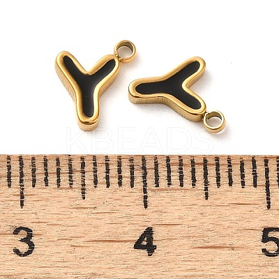 304 Stainless Steel Enamel Charms STAS-L022-292G-Y-1