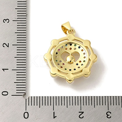 Brass Micro Pave Cubic Zirconia Pendants KK-Z042-29G-01-1