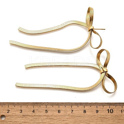 Bowknot 304 Stainless Steel Stud Earrings for Women EJEW-D104-04G-1