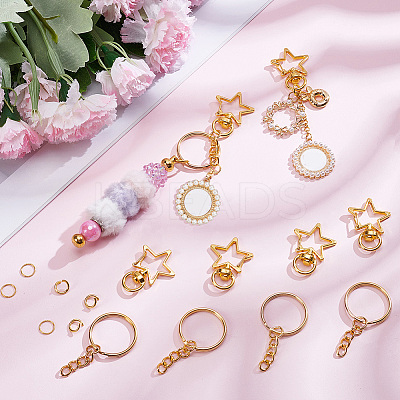 Star DIY Keychain Findings Kits DIY-SP0006-97G-1