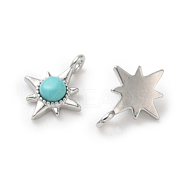 Synthetic Turquoise Star Charms KK-L250-04P-1
