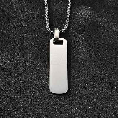 304 Stainless Steel Blank Pendant Necklaces NJEW-P329-04E-P-1