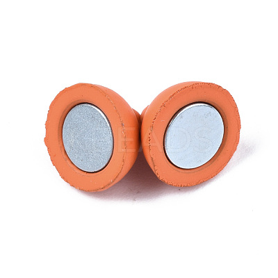 Spray Painted Alloy Magnetic Clasps with Loops PALLOY-T080-20-NR-1