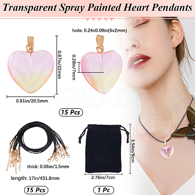 Valentine's Day DIY Pendant Necklaces Making Kits DIY-BBC0002-15B-1