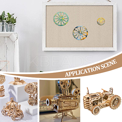 40Pcs 2 Styles Unfinished Blank Wooden Wheel Pendants Set for Painting Arts HJEW-OC0001-44-1