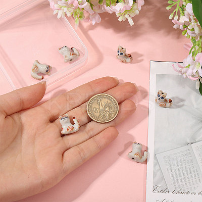 6Pcs Handmade Porcelain Beads PORC-CA0001-22-1