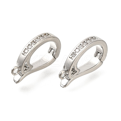 Rack Plating Brass Micro Pave Clear Cubic Zirconia Enhancer Shortener Bails KK-F883-13P-1