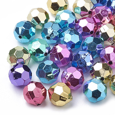 Color Plated Acrylic Beads X-PACR-R241-01-1