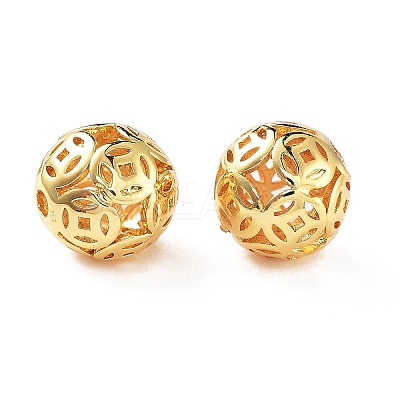 Rack Plating Brass Beads KK-S377-09G-1