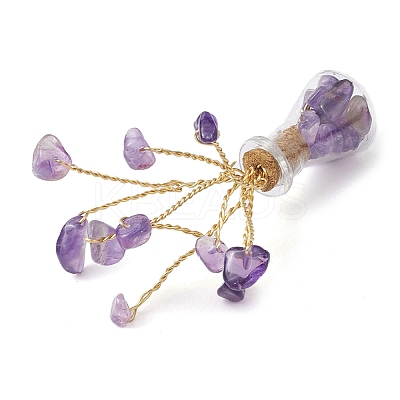 Natural Mixed Gemstone Chips Tree of Life Decorations AJEW-JD00013-1