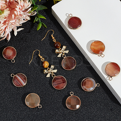 10Pcs Natural Red Agate Dyed Pendants G-BBC0001-37B-1