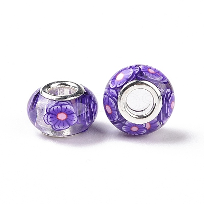 Transparent Resin European Rondelle Beads RPDL-P005-01P-03-1