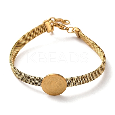 304 Stainless Steel Watch Band Chain Bracelets for Women BJEW-G770-01B-G-1
