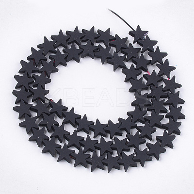 Spray Painted Non-magnetic Synthetic Hematite Beads Strands G-T116-21-17-1