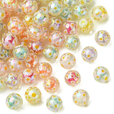 Plating Transparent Acrylic Beads TACR-CJC0001-12-1