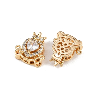 Brass Micro Pave Cubic Zirconia Beads KK-C115-12G-1