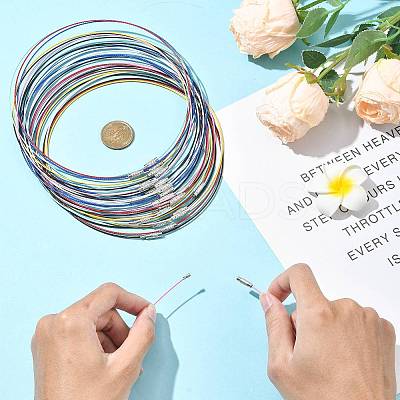 32Pcs 8 Colors Stainless Steel Wire Necklace Cord DIY Jewelry Making TWIR-FS0001-01-1