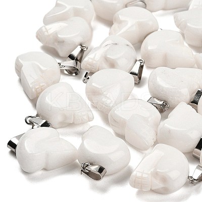 Natural White Jade Pendants G-Z067-02P-11-1