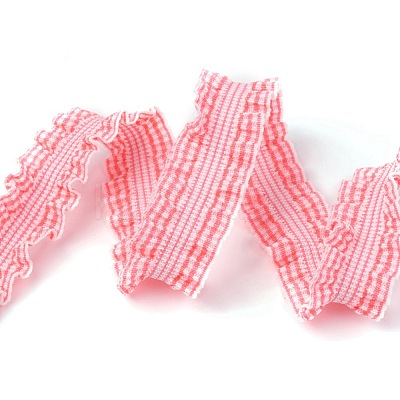 Lattice Double Ruffle Elastic Nylon Ribbon NWIR-O010-03G-1