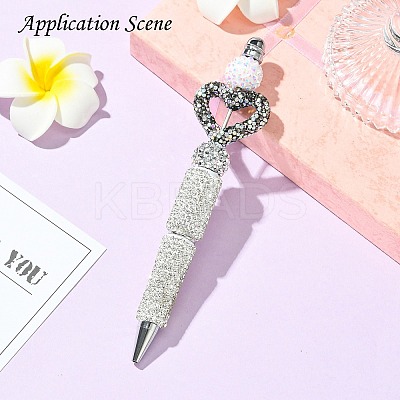 Heart Shape Polymer Clay Rhinestone Beads CLAY-NH0001-09B-10-1