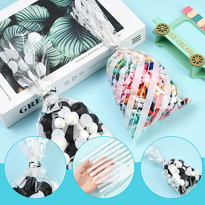 100Pcs 4 Styles Rectangle Plastic Candy Bags ABAG-WH20013-19C-1