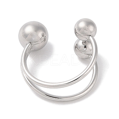 Non-Tarnish 304 Stainless Steel Round Cuff Rings for Women RJEW-G315-05P-1