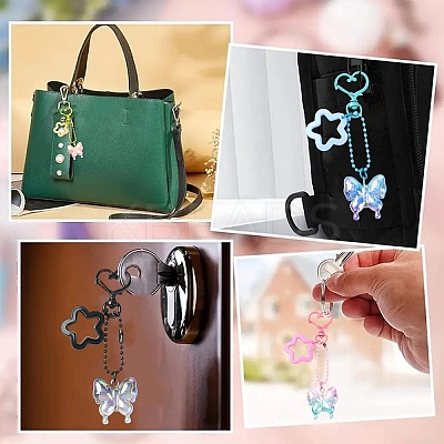 Acrylic Butterfly Pendant Decoration HJEW-YW00058-01-1