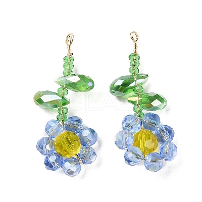 Glass Beaded Pendants GLAA-C028-06A-1