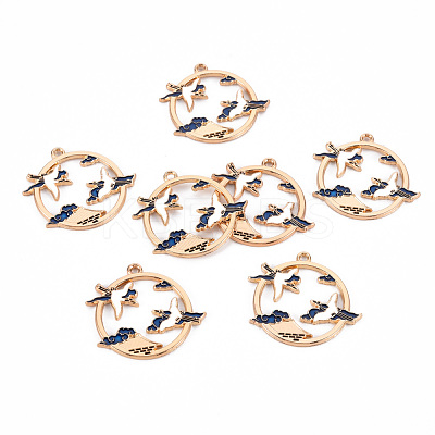 Eco-Friendly Alloy Enamel Pendants ENAM-T011-81A-NR-1