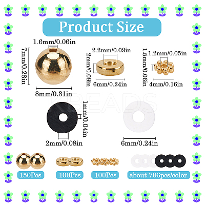 Handmade Polymer Clay Beads with CCB Plastic Beads  Jewelry Making Findings Kit DIY-SC0025-51-1