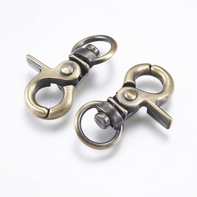 Tibetan Style Alloy Swivel Lobster Claw Clasps PALLOY-L206-01AB-1