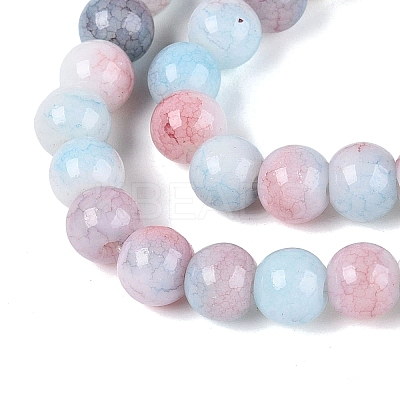 Ombre Effect Opaque Crackle Glass Beads Strands GLAA-Q106-01A-A03-1