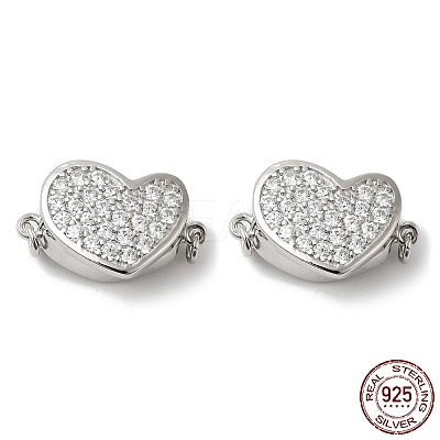 Rhodium Plated 925 Sterling Silver Micro Pave Clear Cubic Zirconia Box Clasps STER-M114-09P-1