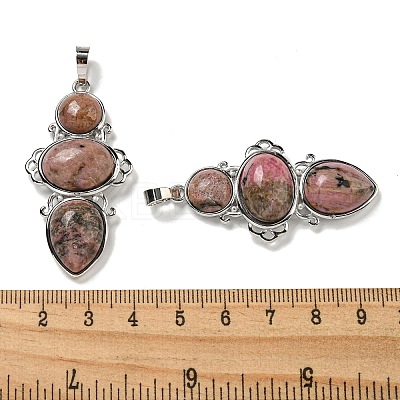 Natural Rhodonite Pendants G-Q158-04B-1