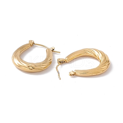 Ion Plating(IP) 304 Stainless Steel Twist Teardrop Hoop Earrings for Women EJEW-G314-05G-1