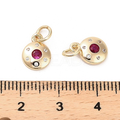 Brass Micro Pave Cubic Zirconia Pendants KK-B133-05G-04-1