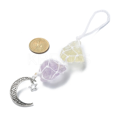 Nuggets Natural Gemstone Pocket Pendant Decorations HJEW-JM00994-03-1