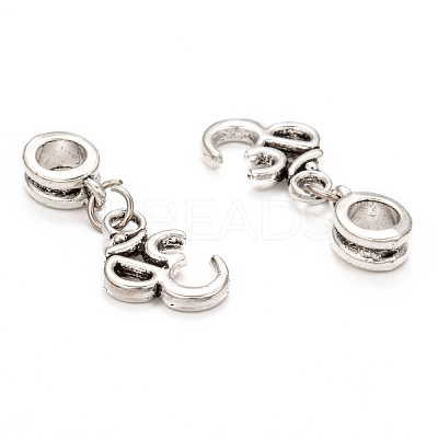 Tibetan Style Alloy Large Hole European Dangle Charms PALLOY-JF00035-1