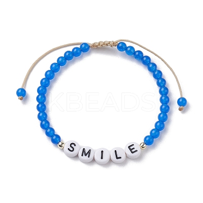 10Pcs Natural & Dyed Malaysia Jade Beaded Bracelet BJEW-JB10074-1