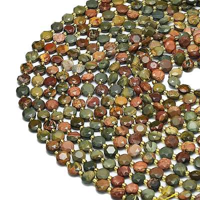 Natural Picasso Stone/Polychrome Jasper Beads Strands G-C116-A84-02-1