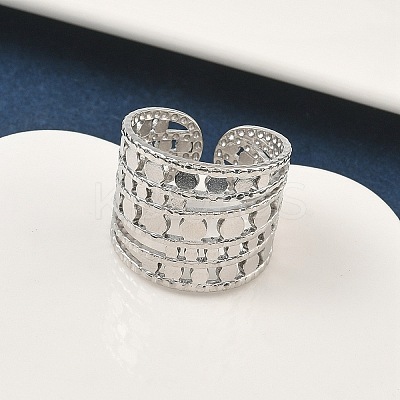 304 Stainless Steel Open Cuff Rings for Women RJEW-A079-09C-P-1